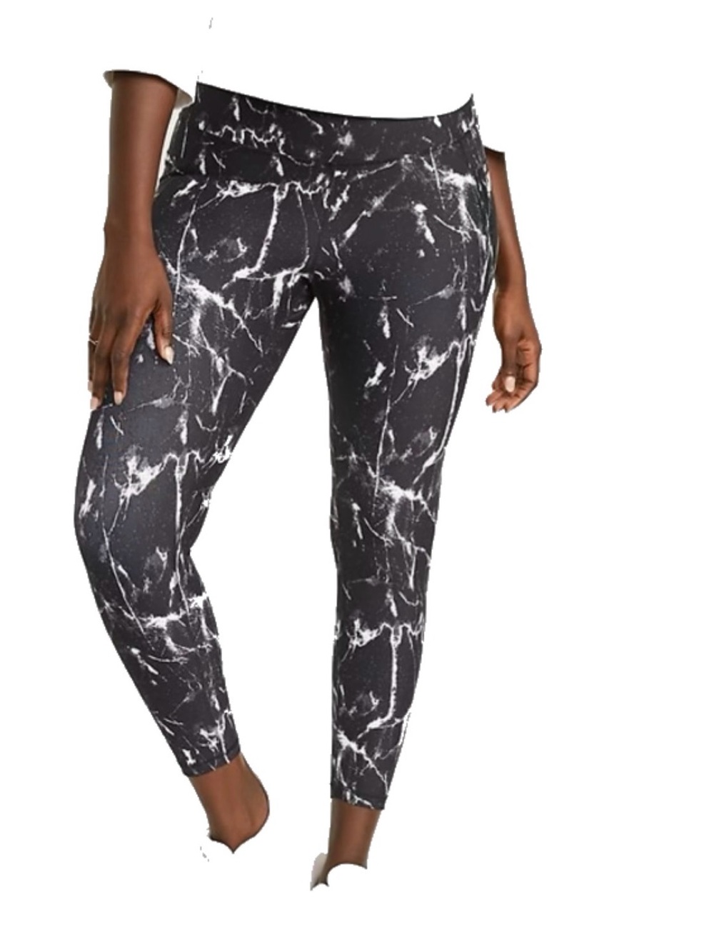 Old Navy Powersoft High Rise Black Marble Print Leggings